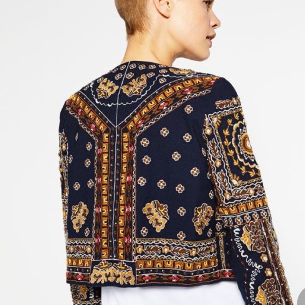 Zara Beaded Embroidered Jacket - Picture 3 of 13